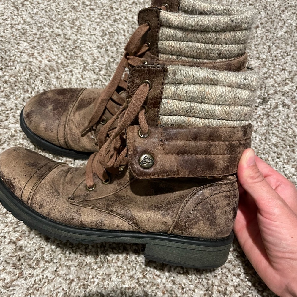 Roxy Brown Combat Boots